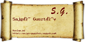 Sajgó Gusztáv névjegykártya